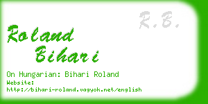 roland bihari business card